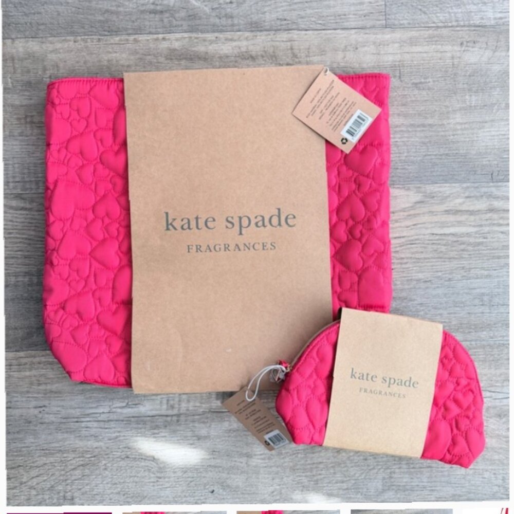 Kate Spade Quilted Heart Tote and Cosmetic Case